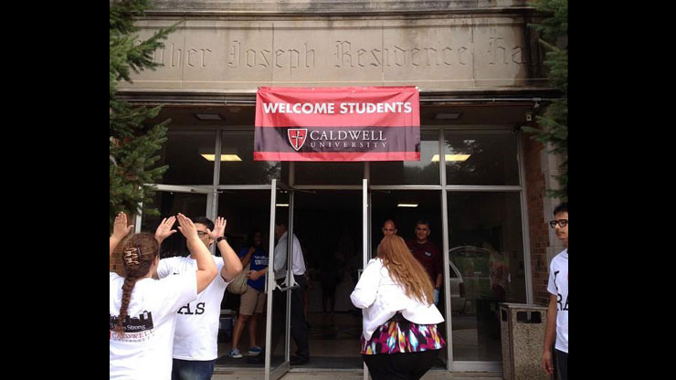 Welcome Banner at Mother Joseph Residence Hall