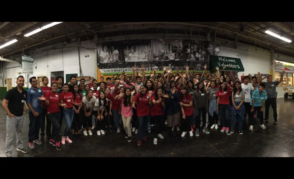 Group photo of International Students after FoodBank Volunteering.