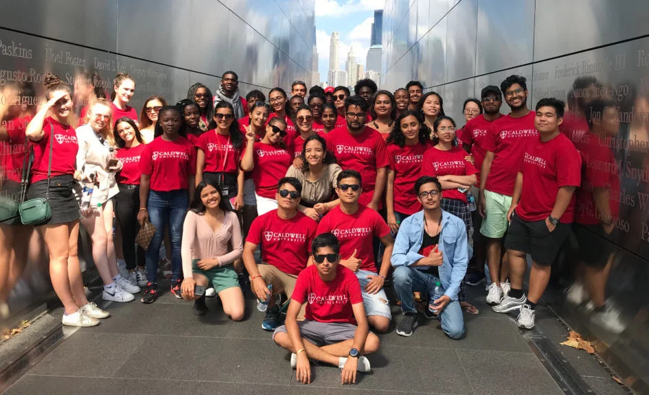 Caldwell University international students group photo.
