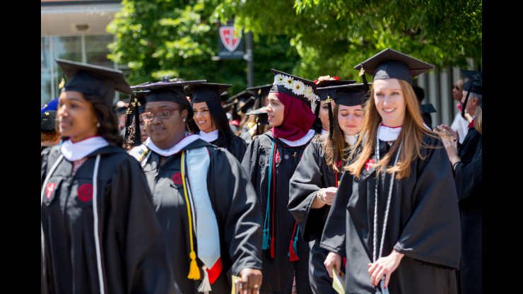 Students at 75th annual commencement