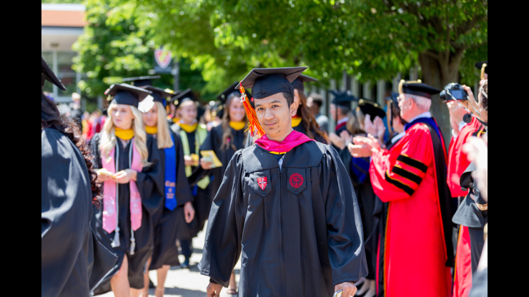 Students at 75th annual commencement