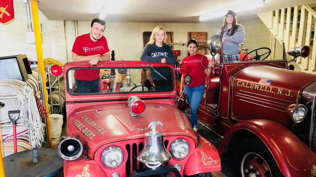 Caldwell Students volunteering in Caldwell Fire Department on Caldwell Day