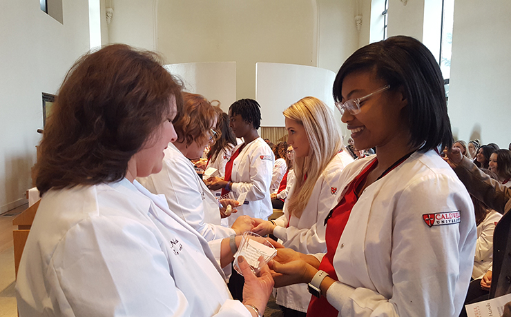 Caldwell University Nursing student engaging themselves in some interactive program during the program.