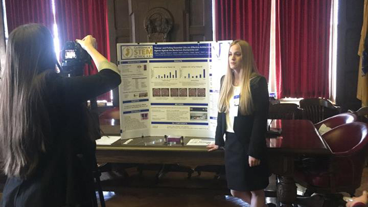 Caldwell student, Governor’s STEM Scholar, presenting at NJ State House