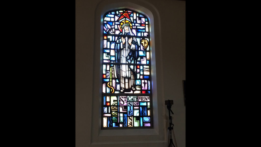 Stained Glass Depicting Jesus in Mother Joseph Chapel