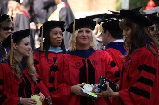 Caldwell graduate students at commencement 2021