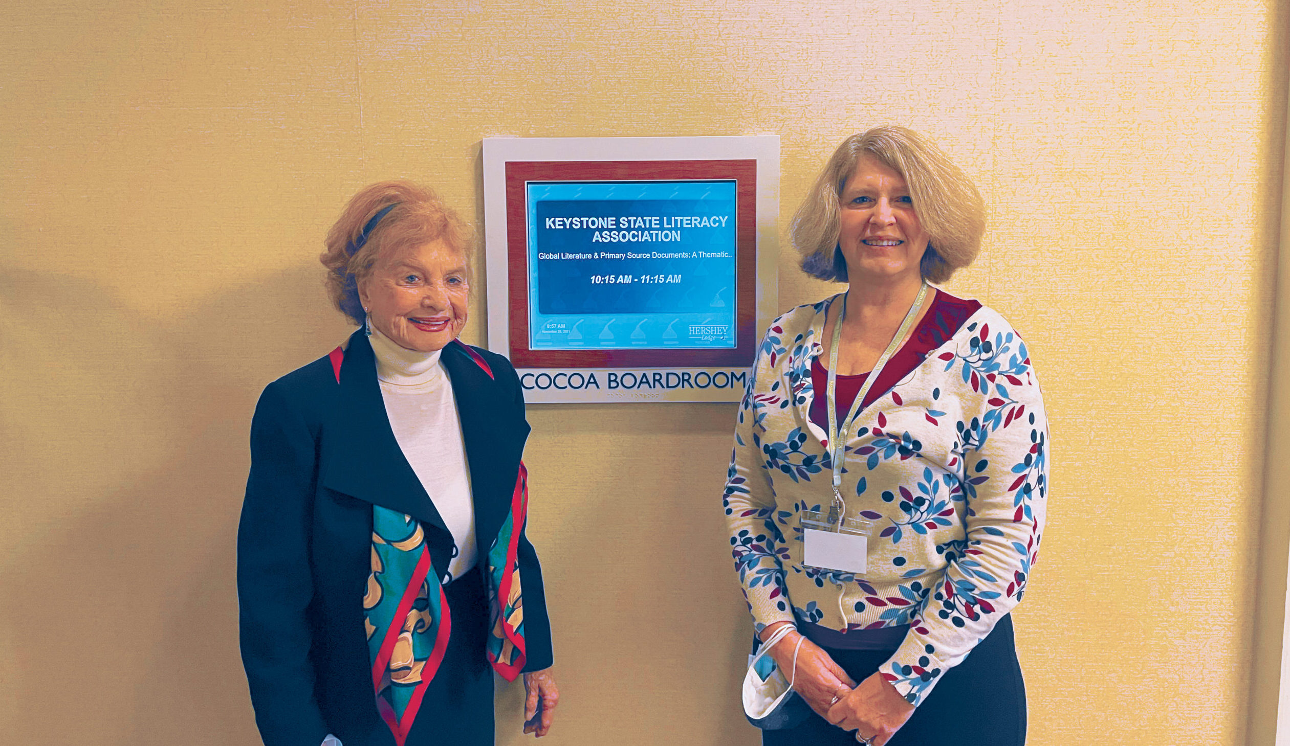 Joanne Jasmine, Ph.D., and Edith Dunfee Ries, Ed.D., professors of education,