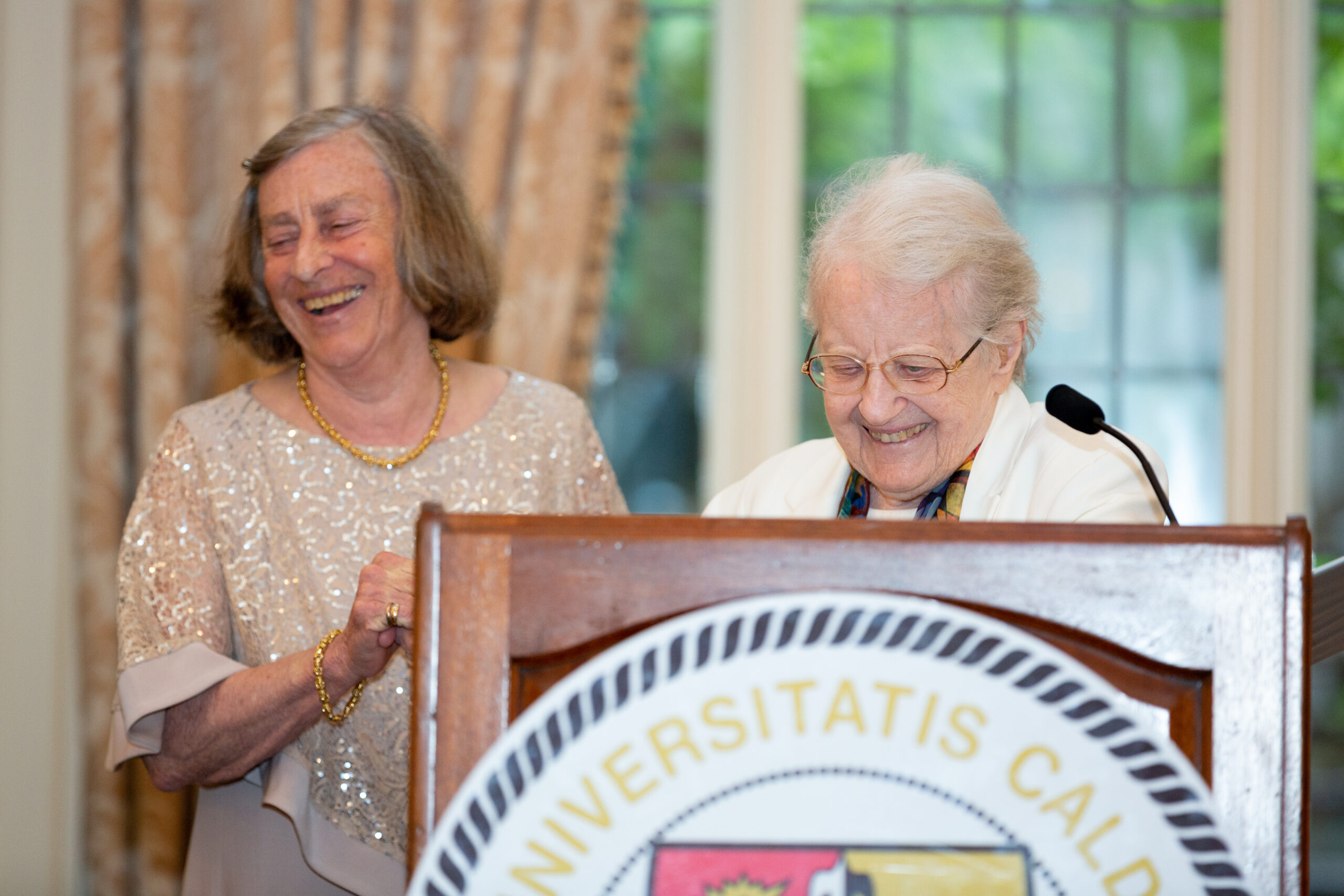 Alumna Dr. Linda Sue Galate ‘66 and Sister Gerardine Mueller.
