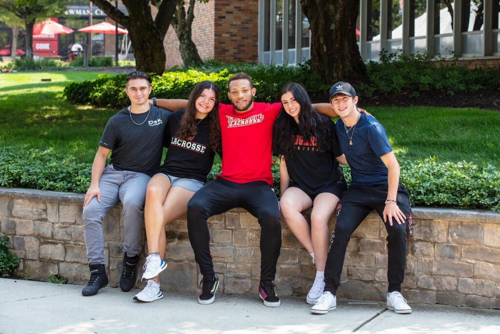 five students on campus