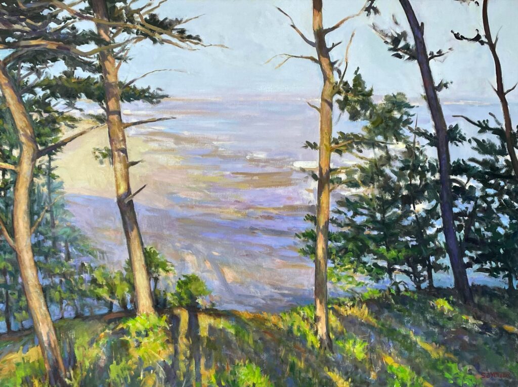 Larry Szycher
"Bayside Through the Pines"
2023
Oil on linen